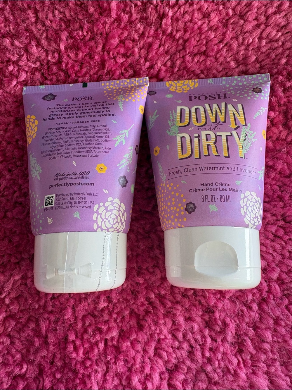 Perfectly Posh 3oz Down with Dirty Lavender Hand Crème - 2 pc bundle